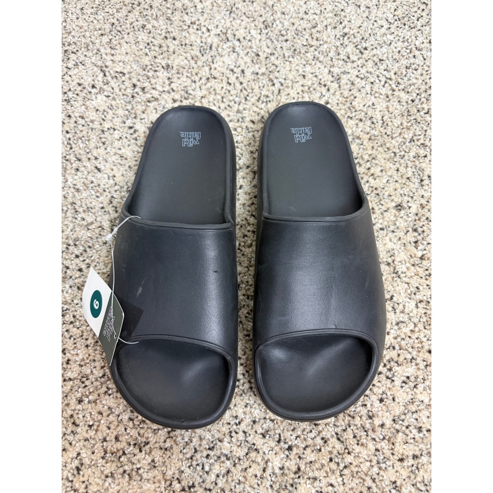 Wild Fable Slides Womens 9 Open Toe Slip On Comfort Sandals Black NWT